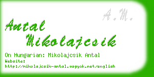 antal mikolajcsik business card